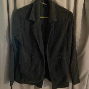 Fleece gray pea coat